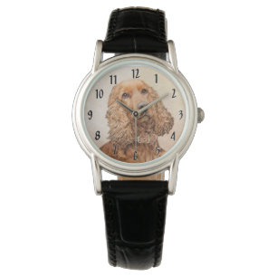 English Cocker Spanische Malerei - Original Dog Ar Armbanduhr