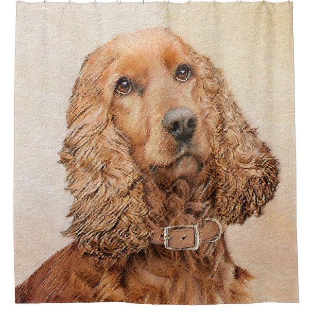 English Cocker Spanische Malerei - Original Dog Ar Duschvorhang (Vorderseite)