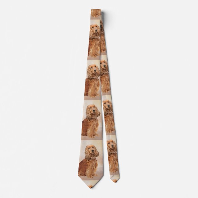English Cocker Spanische Malerei - Original Dog Ar Krawatte (Vorderseite)