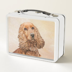 English Cocker Spanische Malerei - Original Dog Ar Metall Brotdose