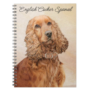 English Cocker Spanische Malerei - Original Dog Ar Notizblock