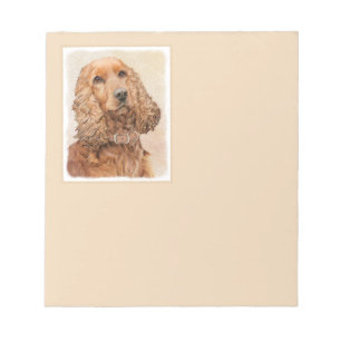 English Cocker Spanische Malerei - Original Dog Ar Notizblock