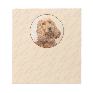 English Cocker Spanische Malerei - Original Dog Ar Notizblock