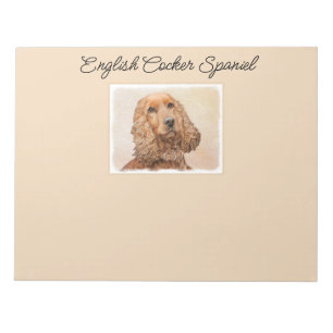 English Cocker Spanische Malerei - Original Dog Ar Notizblock