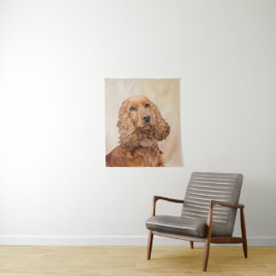 English Cocker Spanische Malerei - Original Dog Ar Wandteppich