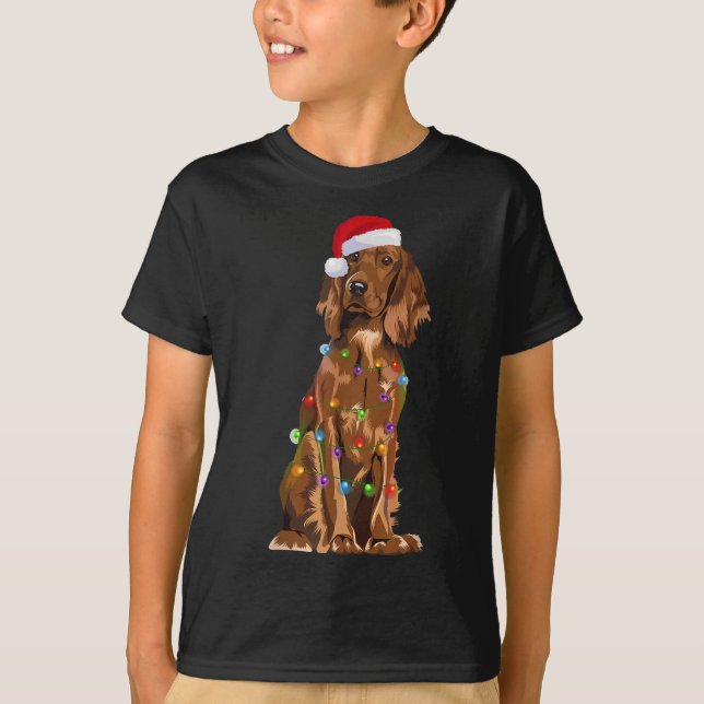 English Cocker Spanische Weihnachtsbeleuchtung Xma T-Shirt (Vorderseite)
