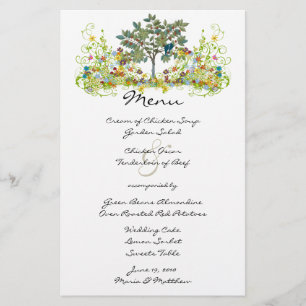 English Cottagcore Aesthétique Forest Mariage Menu