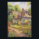 English Cottage Geschirrtuch<br><div class="desc">A Watercolour English cottage with garden</div>