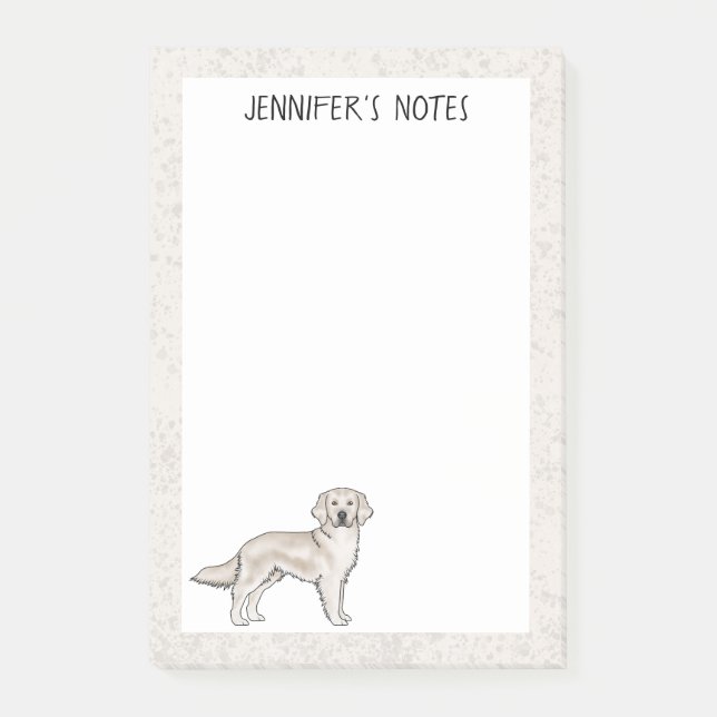 English Cream Golden Retriever Dog Individuelle Na Post-it Klebezettel (Vorderseite)