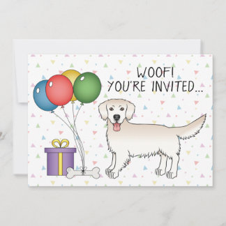 English Cream Golden Retriever Niedlich Dog - Gebu Einladung