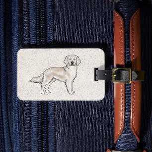 English Cream Golden Retriever Süßer Cartoon-Hund Gepäckanhänger