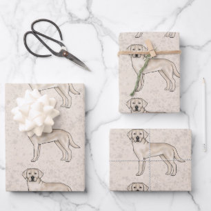 English Cream Labrador Retriever Lab Hund Muster Geschenkpapier Set