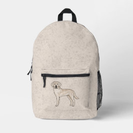 English Cream Labrador Retriever Niedlich Cartoon  Bedruckter Rucksack