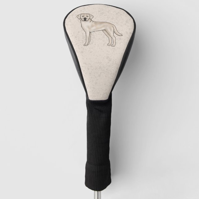 English Cream Labrador Retriever Niedlich Cartoon  Golf Headcover (Vorderseite)