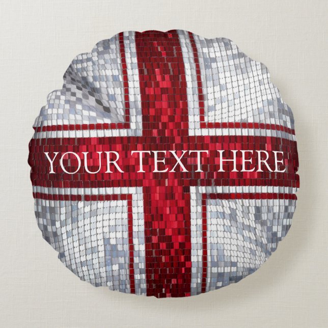 ENGLISH FLAG RUNDES KISSEN (Vorderseite)