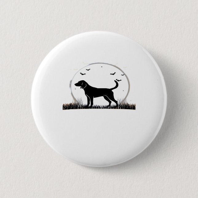 English Foxhound Dog � Halloween Moon Silhouette C Button (Vorderseite)