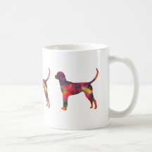 English Foxhound Geometric Pattern Dog Silhouette