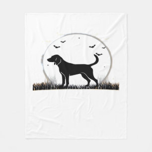 English Foxhound Hund � Halloween Mond Silhouette Fleecedecke