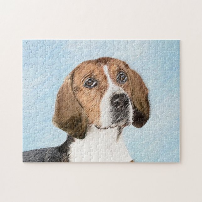 English Foxhound Painting - Niedliche Original Dog (Horizontal)