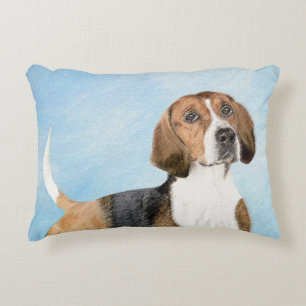 English Foxhound Painting - Niedliche Original Dog Dekokissen