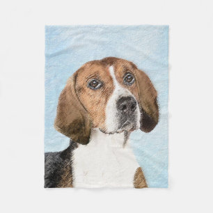 English Foxhound Painting - Niedliche Original Dog Fleecedecke
