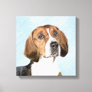 English Foxhound Painting - Niedliche Original Dog Leinwanddruck