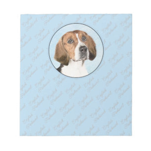 English Foxhound Painting - Niedliche Original Dog Notizblock