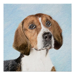 English Foxhound Painting - Niedliche Original Dog Poster