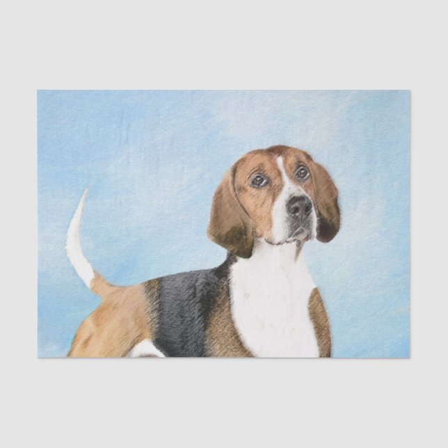English Foxhound Painting - Niedliche Original Dog Seidenpapier (Vorderseite)