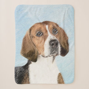 English Foxhound Painting - Niedliche Original Dog Sherpadecke