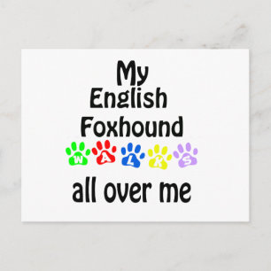 English Foxhound Walking Design Postkarte