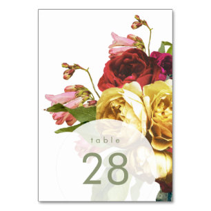 English Garden Bohemische Rose Hochzeit Tischnummer