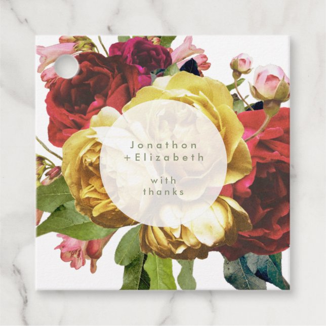 English Garden Boho Rose Wedding Geschenkanhänger (Vorderseite)