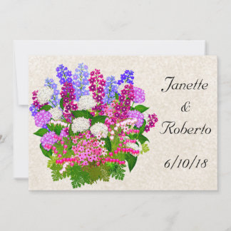 English Garden Floral Bouquet Save the Date