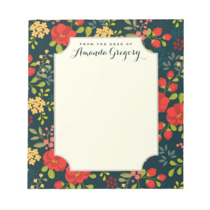 English Garden Floral Personalisiert Desk Notepad Notizblock