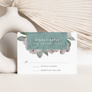 English Garden Floral RSVP Card   Jade Karte