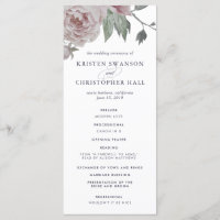 English Garden Floral Wedding Program