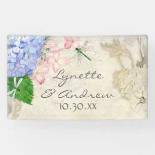 English Garden Hydrangea w Dragonfis Banner