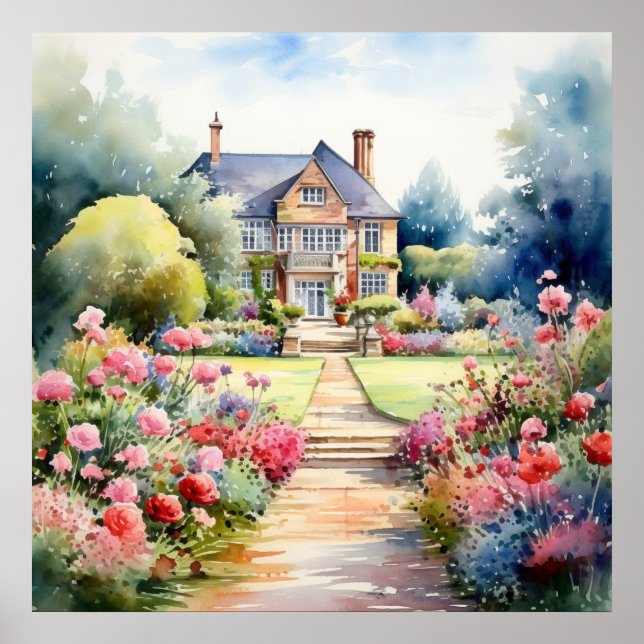 English Garden Landscape Poster (Vorne)