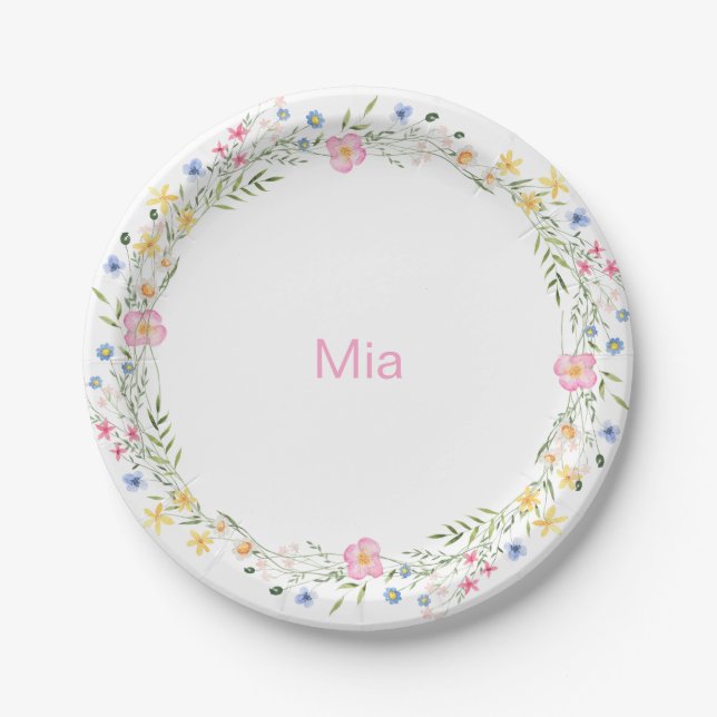 English Garden Personalisiert Birthday Party Pappteller (Vorderseite)