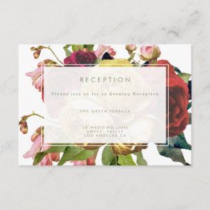 English Garden Vintage Rose Hochzeitskarte Begleitkarte