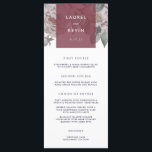 English Garden Wedding Menu Card | Marsala Menükarte<br><div class="desc">Das Vintage Blumenmenü umfasst acht bearbeitbare Textfelder mit Ihren Namen und dem Hochzeitstermin oben, hervorgehoben durch gedämpfte Rosa- und Salingrün-Blume mit einem weinroten Marsala-Overlay. Entworfen, um mit unserer englischen Garden Hochzeitskollektion in Marsala zu koordinieren. Verwenden Sie die Vorlagenfelder, um Menüinformationen hinzuzufügen, und klicken Sie dann auf "Anpassen", um Elemente bei...</div>