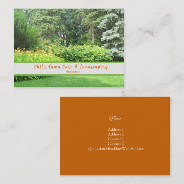 English Gardens Landscaping Business Card Visitenkarte (Vorne/Hinten)