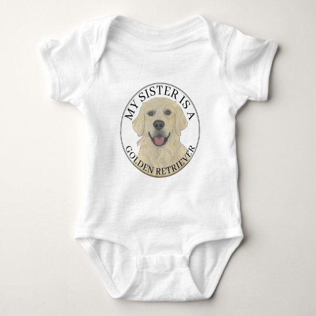 English Golden Retriever Big Sister Baby Strampler (Vorderseite)