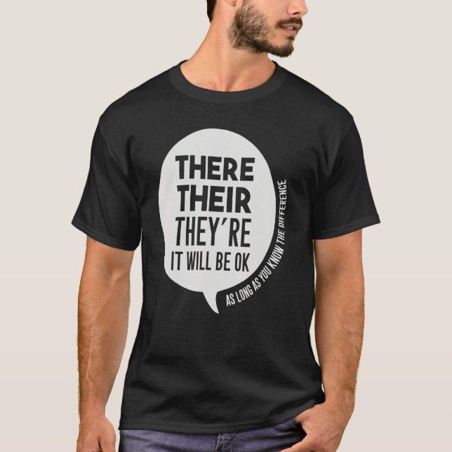 English Grammar Elementary School Teacher Their Th T-Shirt (Vorderseite)