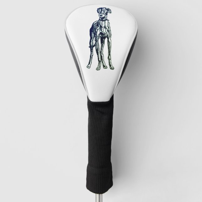 English Greyhound Breed Golf Headcover (Vorderseite)