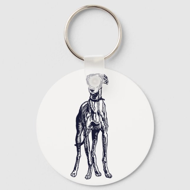 English Greyhound Breed Schlüsselanhänger (Vorderseite)
