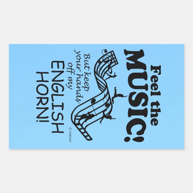 English Horn Sentez La Musique Sticker Rectangulai (Devant)