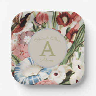 English Hütte Garden Personalisiert Wedkin Napkin Pappteller