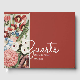 English Hütte Wedding Guest Book Rose Red Gästebuch